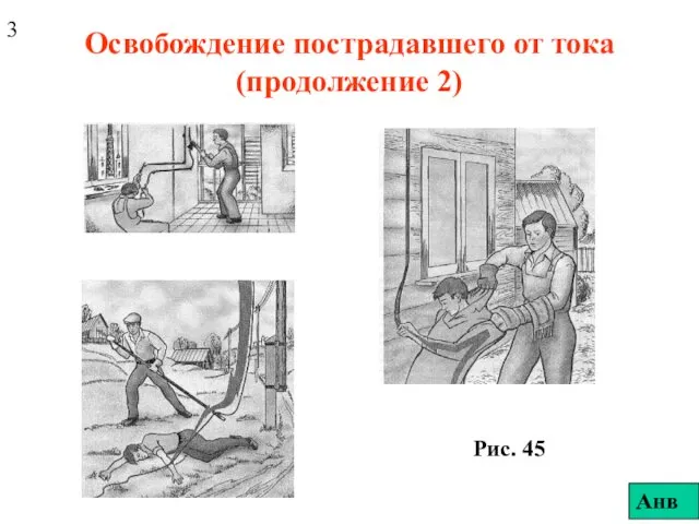 Освобождение пострадавшего от тока (продолжение 2) 3 Анв