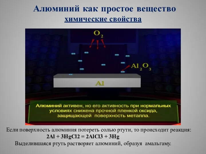 Алюминий как простое вещество химические свойства Если поверхность алюминия потереть