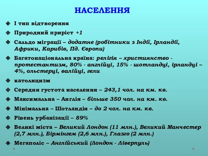 І тип відтворення Природний приріст +1 Сальдо міграції – додатне