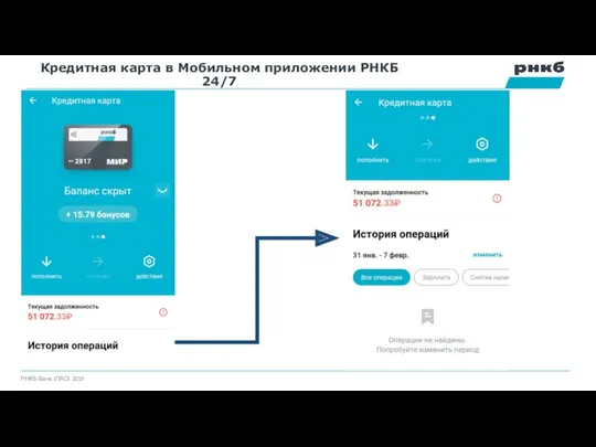 Кредитная карта в Мобильном приложении РНКБ 24/7