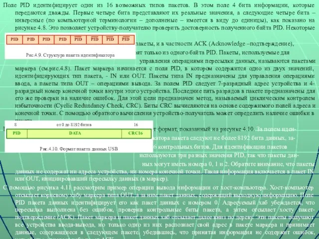 Поле PID идентифицирует один из 16 возможных типов пакетов. В