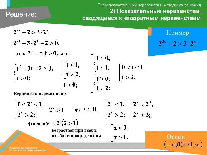 Вернёмся к переменной х возрастает при всех х из области определения