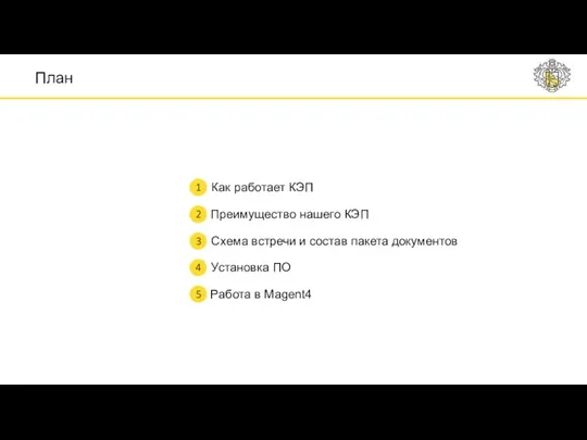 План Как работает КЭП Преимущество нашего КЭП Схема встречи и