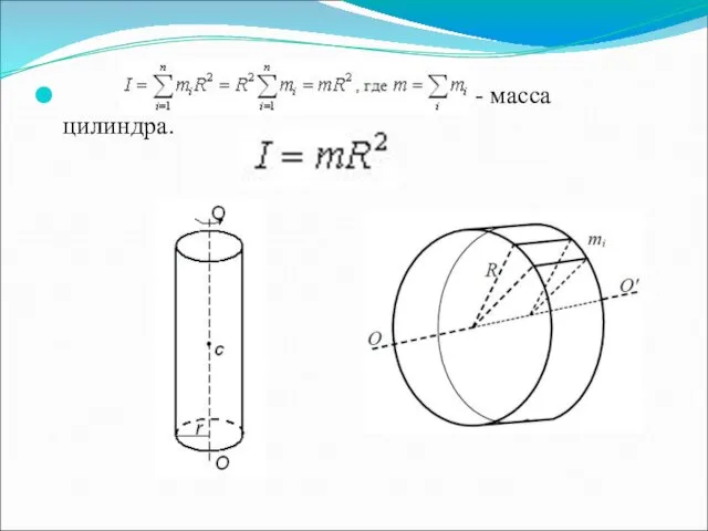 - масса цилиндра.