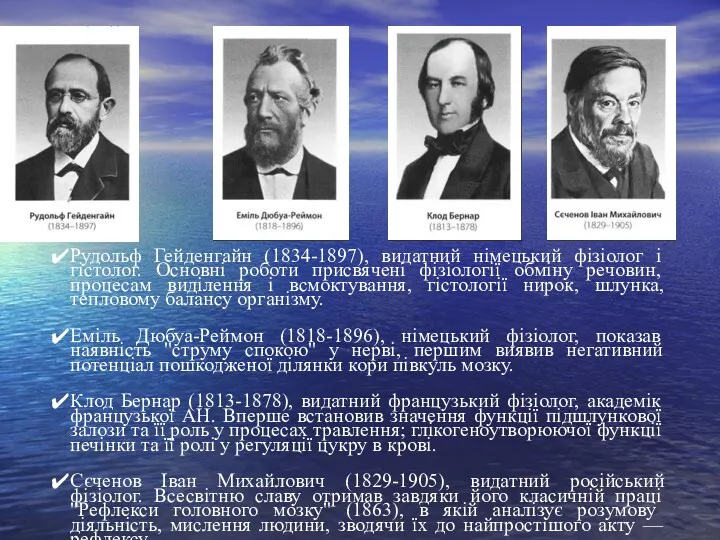 Рудольф Гейденгайн (1834-1897), видатний німецький фізіолог і гістолог. Основні роботи