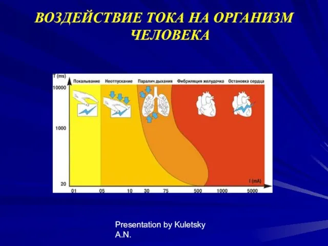 Presentation by Kuletsky A.N. ВОЗДЕЙСТВИЕ ТОКА НА ОРГАНИЗМ ЧЕЛОВЕКА