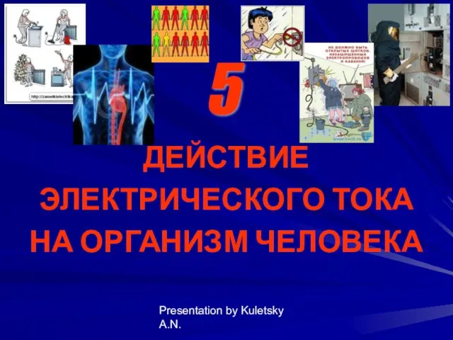 Presentation by Kuletsky A.N. ДЕЙСТВИЕ ЭЛЕКТРИЧЕСКОГО ТОКА НА ОРГАНИЗМ ЧЕЛОВЕКА 5