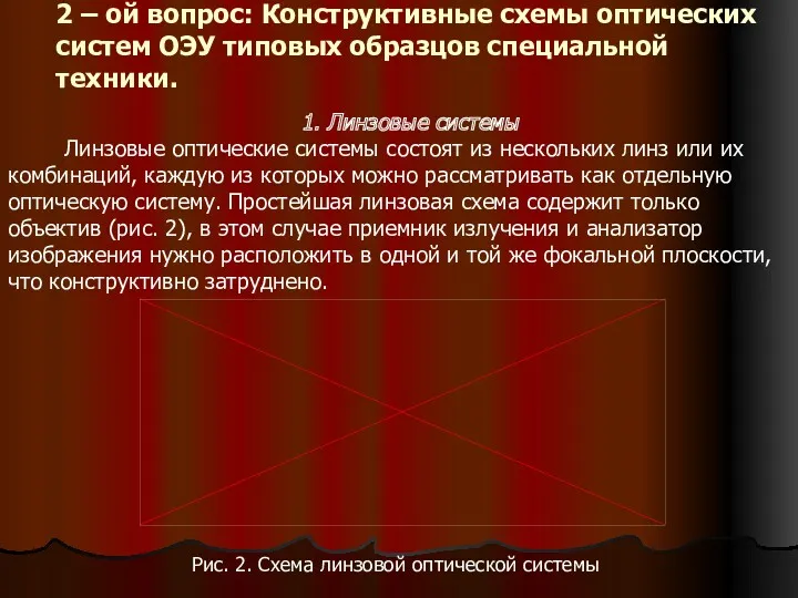 2 – ой вопрос: Конструктивные схемы оптических систем ОЭУ типовых