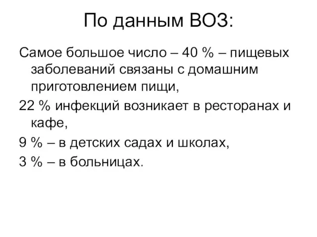 По данным ВОЗ: Самое большое число – 40 % –