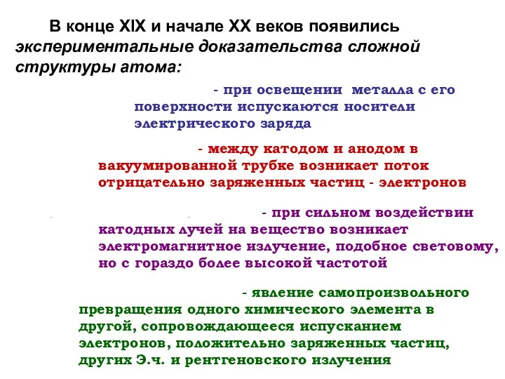 В конце XIX и начале XX веков появились экспериментальные доказательства