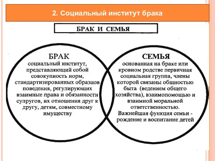 2. Социальный институт брака