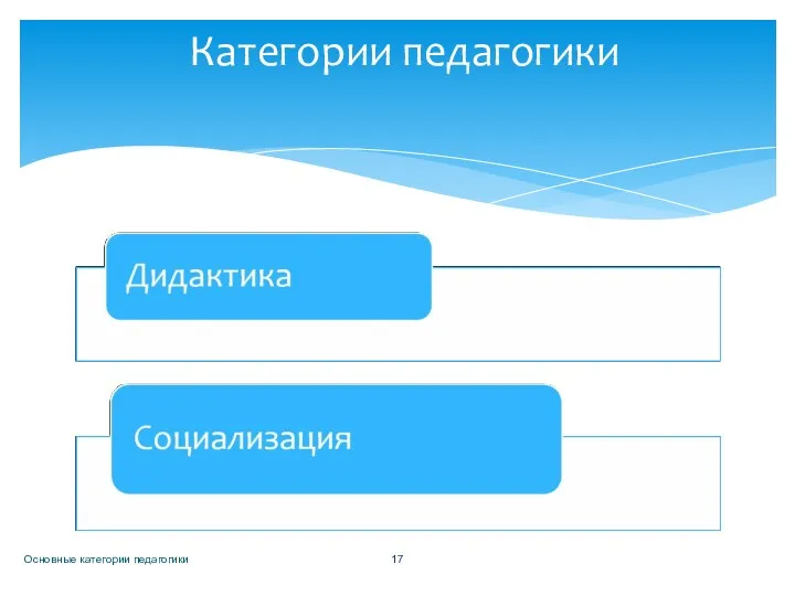 Основные категории педагогики Категории педагогики