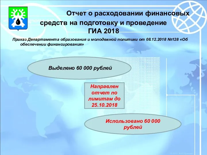 Отчет о расходовании финансовых средств на подготовку и проведение ГИА