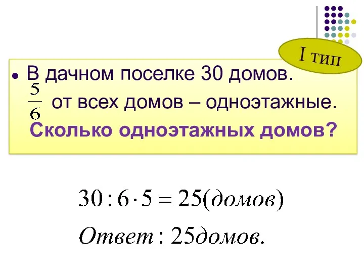 В дачном поселке 30 домов. от всех домов – одноэтажные.