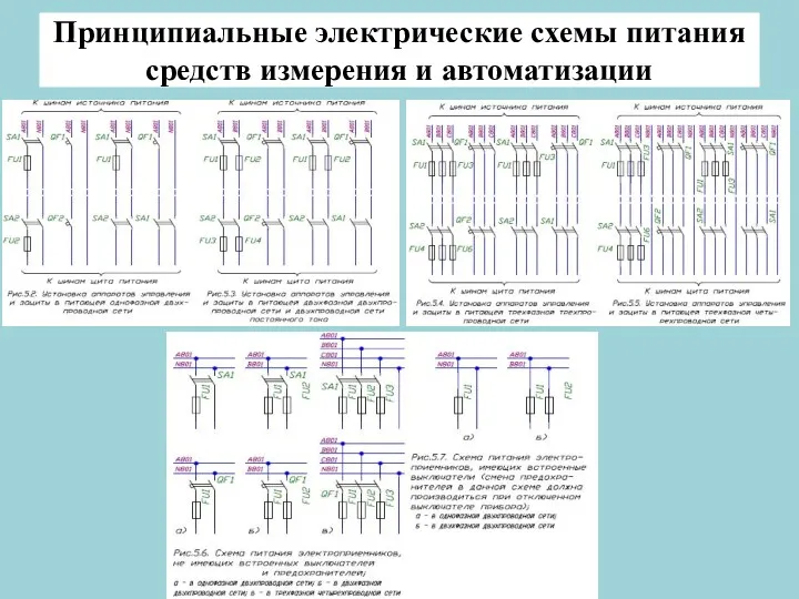 Принципиальные электрические схемы питания средств измерения и автоматизации