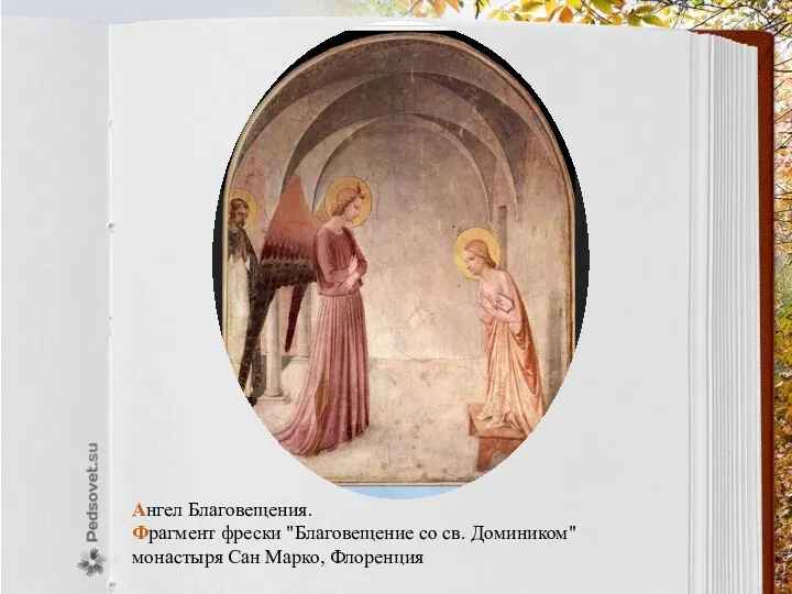 Ангел Благовещения. Фрагмент фрески "Благовещение со св. Домиником" монастыря Сан Марко, Флоренция