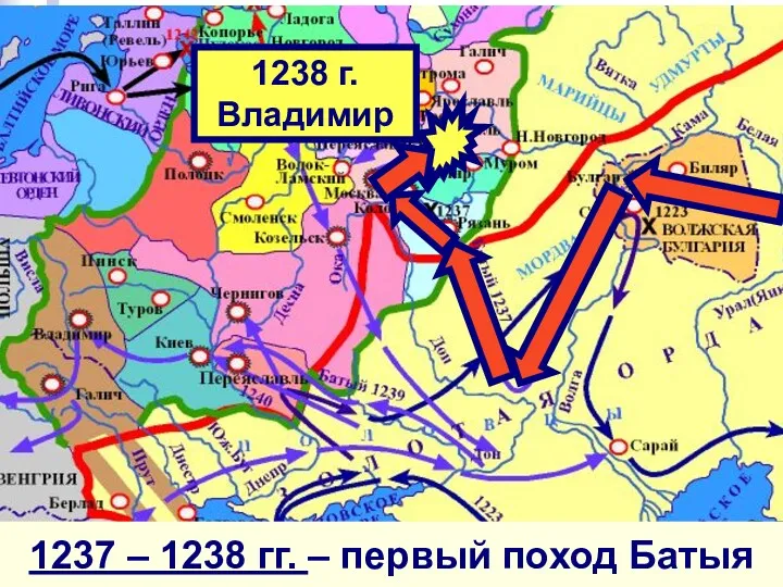 1238 г. Владимир 1237 – 1238 гг. – первый поход Батыя