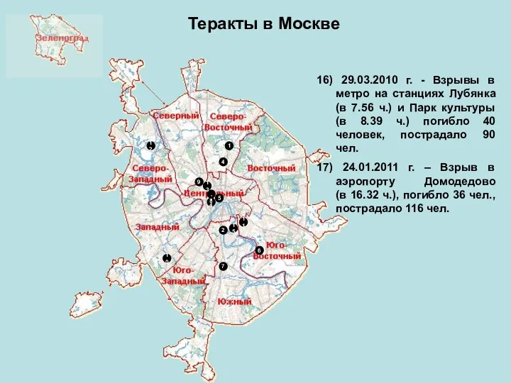 16) 29.03.2010 г. - Взрывы в метро на станциях Лубянка