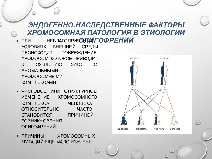 ЭНДОГЕННО-НАСЛЕДСТВЕННЫЕ ФАКТОРЫ ХРОМОСОМНАЯ ПАТОЛОГИЯ В ЭТИОЛОГИИ ОЛИГОФРЕНИЙ ПРИ НЕБЛАГОПРИЯТНЫХ УСЛОВИЯХ