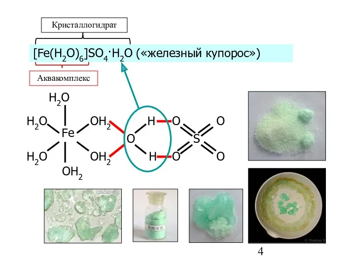 [Fe(H2O)6]SO4·H2O («железный купорос»)