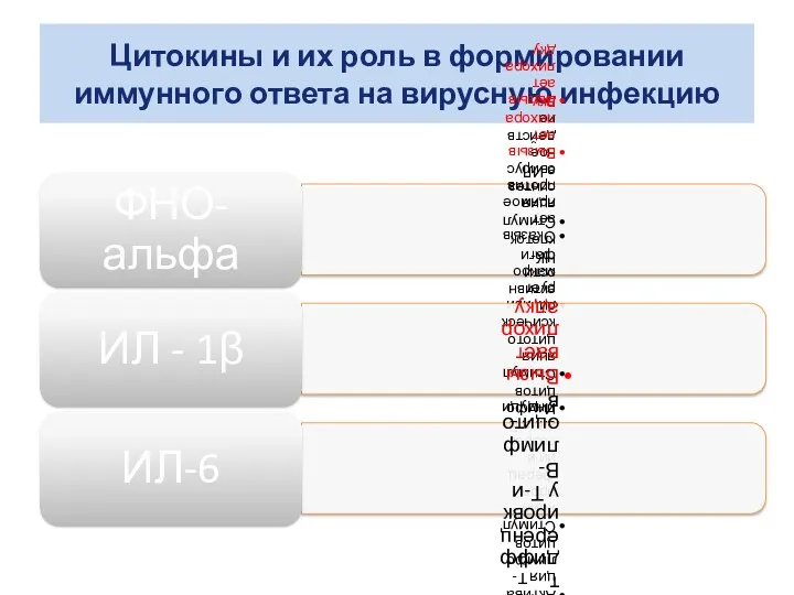 Цитокины и их роль в формировании иммунного ответа на вирусную инфекцию