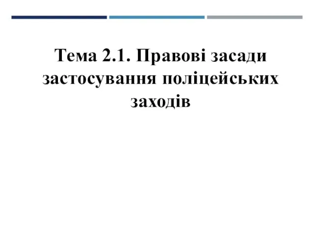 Поняття поліцейських заходів