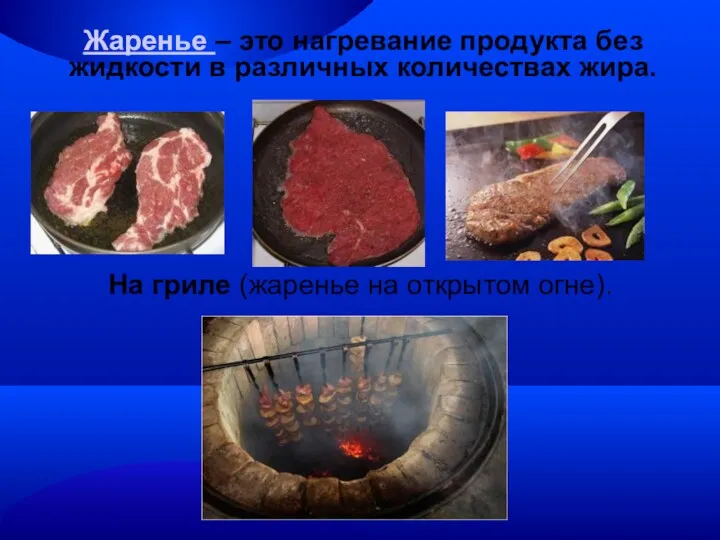 Жаренье – это нагревание продукта без жидкости в различных количествах