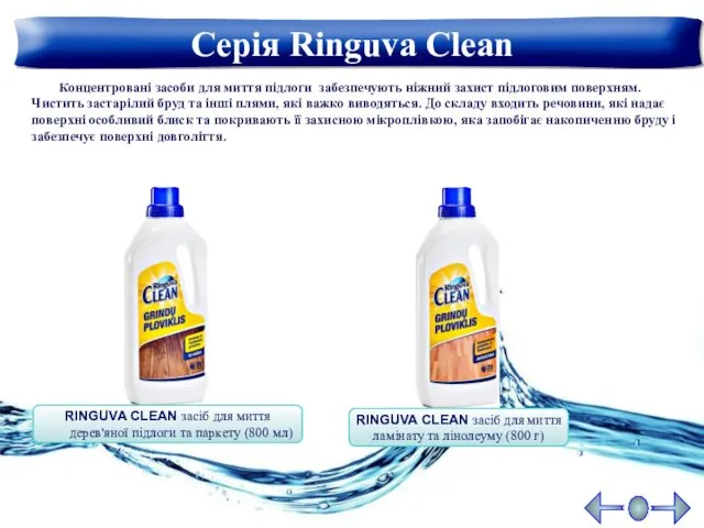Серія Ringuva Clean RINGUVA CLEAN засіб для миття дерев'яної підлоги