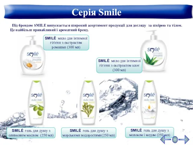 Серія Smile SMILĖ гель для душу з оливковим маслом (250