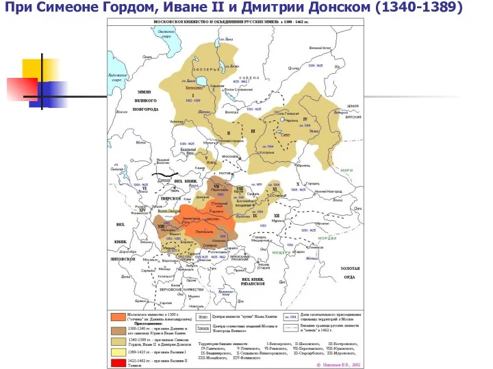 При Симеоне Гордом, Иване II и Дмитрии Донском (1340-1389)