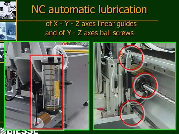 NC automatic lubrication of X - Y - Z axes