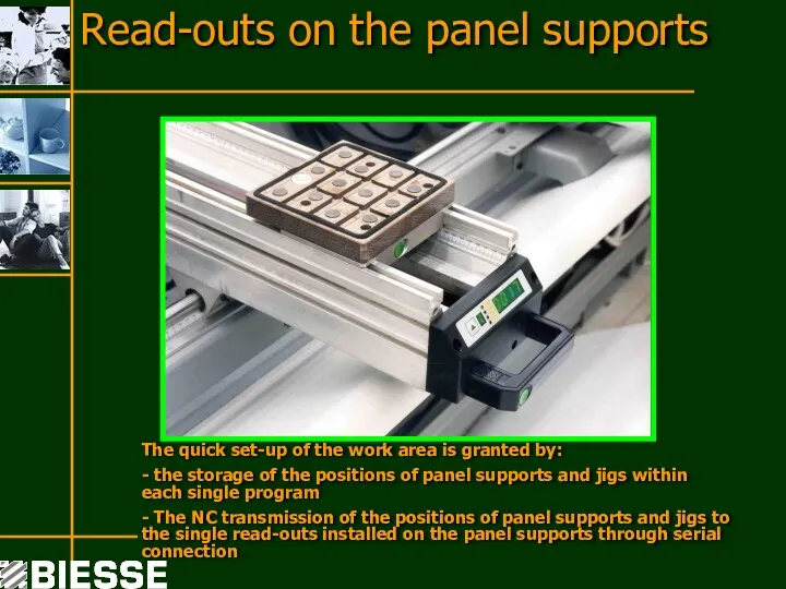 Read-outs on the panel supports The quick set-up of the