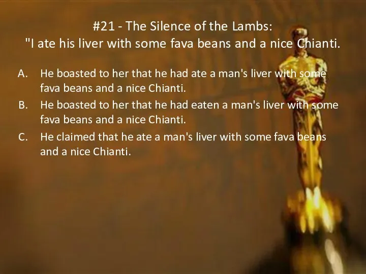 #21 - The Silence of the Lambs: "I ate his