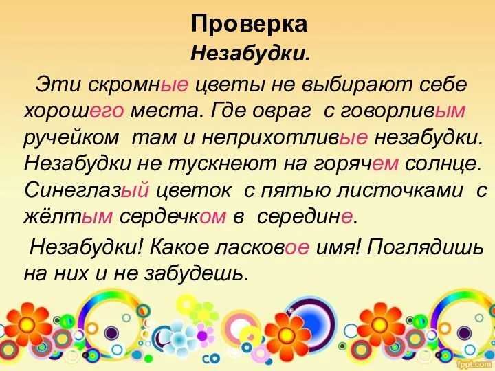 Проверка Незабудки. Эти скромные цветы не выбирают себе хорошего места.