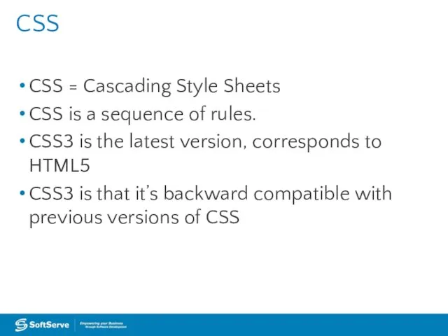 CSS CSS = Cascading Style Sheets CSS is a sequence