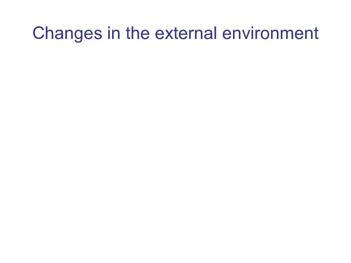 Changes in the external environment