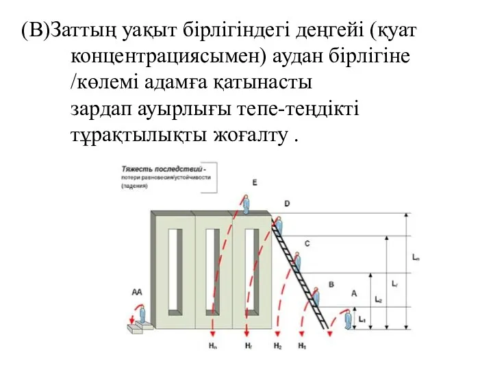 (В)Заттың уақыт бірлігіндегі деңгейі (қуат концентрациясымен) аудан бірлігіне /көлемі адамға