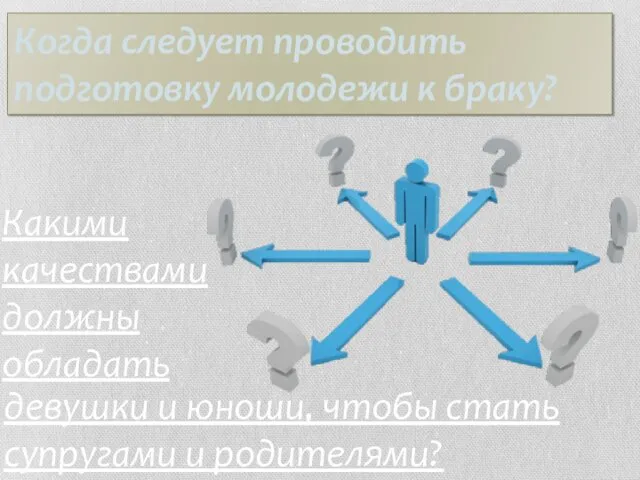 Когда следует проводить подготовку молодежи к браку?