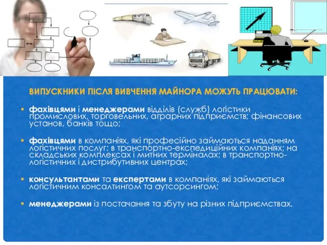 ВИПУСКНИКИ ПІСЛЯ ВИВЧЕННЯ МАЙНОРА МОЖУТЬ ПРАЦЮВАТИ: фахівцями і менеджерами відділів