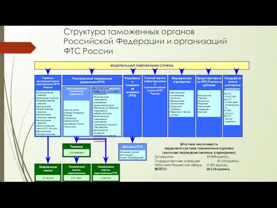 Структура таможенных органов Российской Федерации и организаций ФТС России