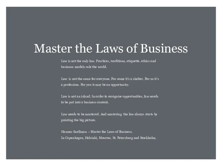 Master the Laws of Business Law is not the only
