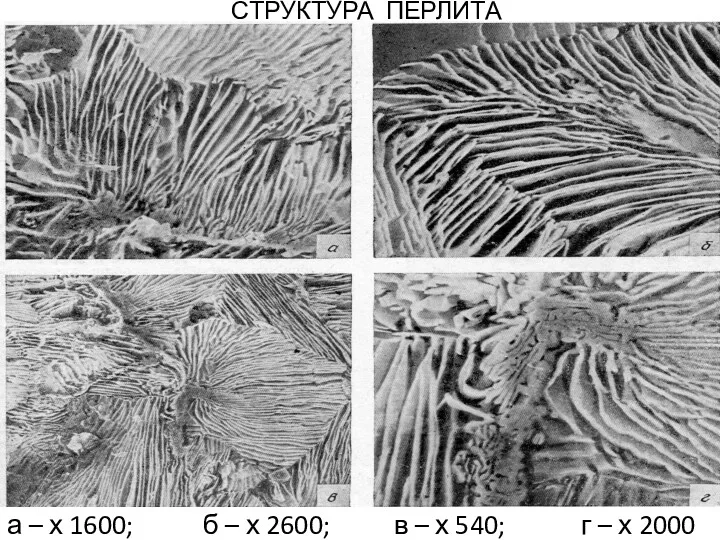 СТРУКТУРА ПЕРЛИТА а – х 1600; б – х 2600;