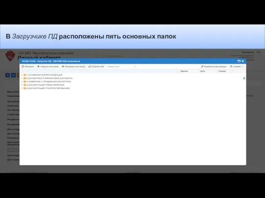 В Загрузчике ПД расположены пять основных папок