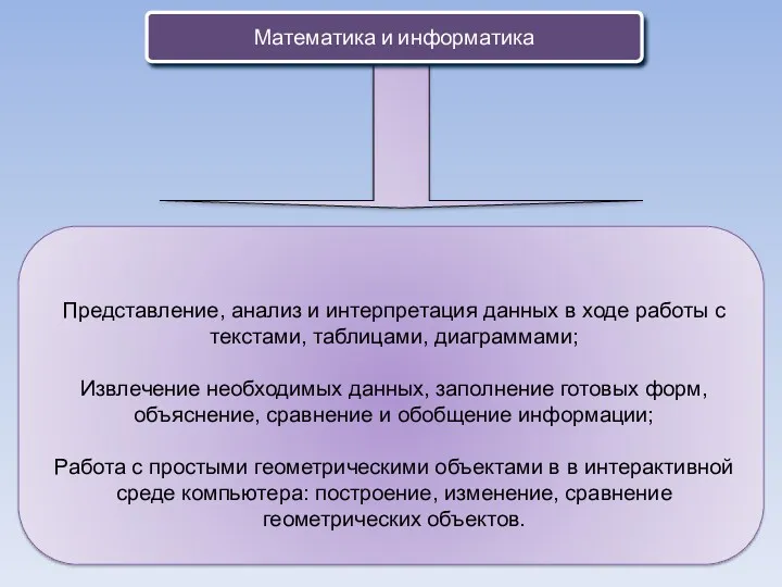 Математика и информатика Представление, анализ и интерпретация данных в ходе