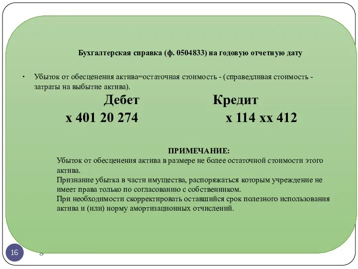 gosbu.ru Бухгалтерская справка (ф. 0504833) на годовую отчетную дату Убыток