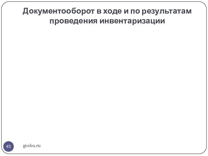 Документооборот в ходе и по результатам проведения инвентаризации gosbu.ru