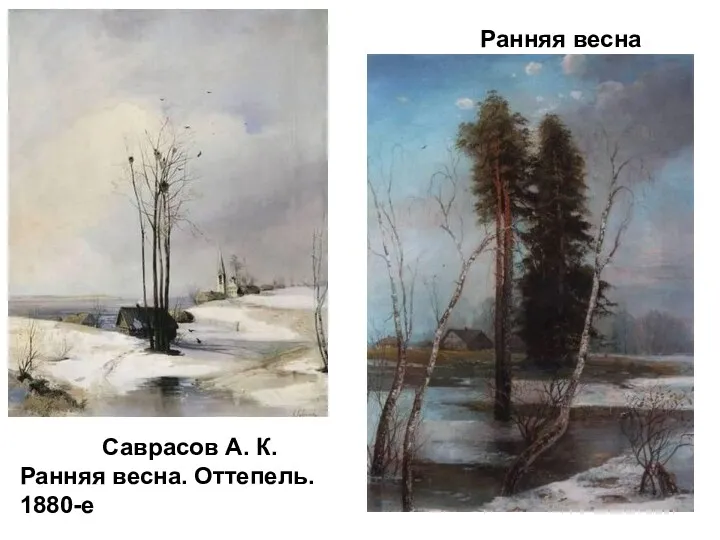 Саврасов А. К. Ранняя весна. Оттепель. 1880-е Ранняя весна