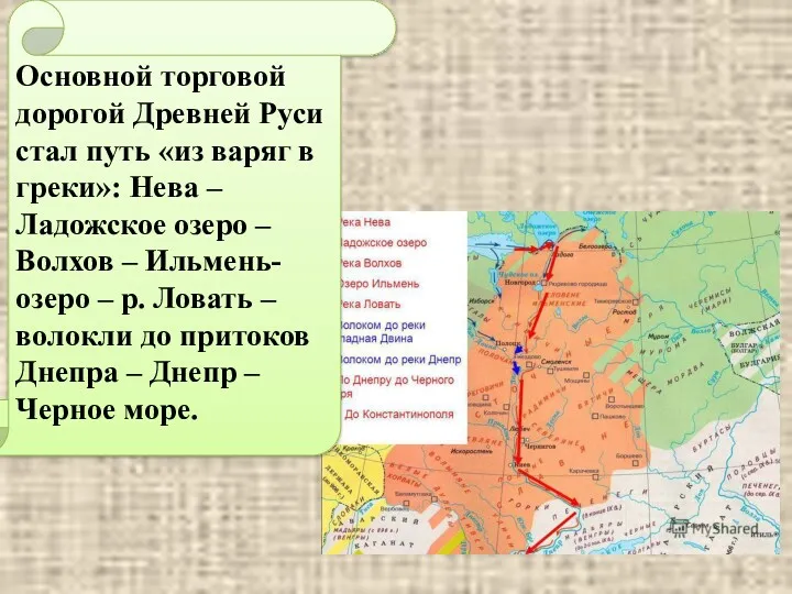 Основной торговой дорогой Древней Руси стал путь «из варяг в