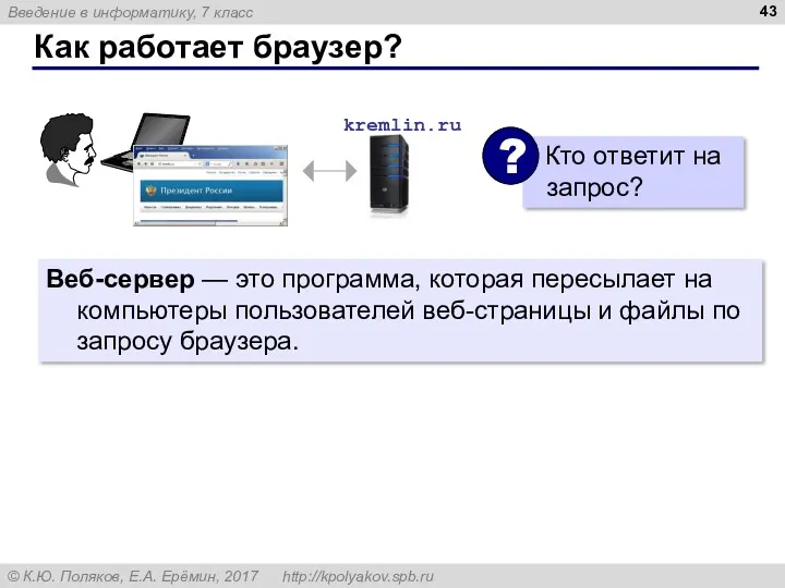 Как работает браузер? Веб-сервер — это программа, которая пересылает на