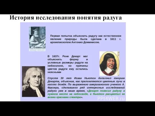 История исследования понятия радуга